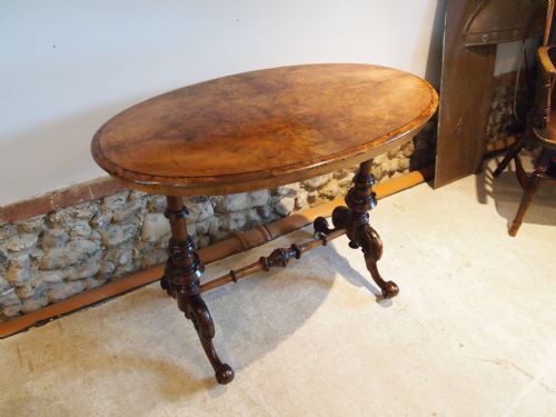 Table Victorian Walnut Side Lamp Hall Table C1870