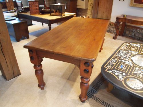 Table Victorian Pine Kitchen Dining Refectory Table C1870