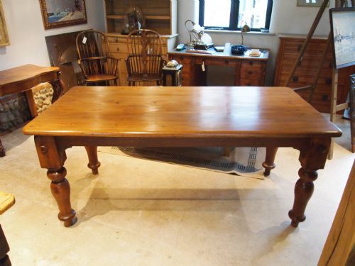 fig 1. Table Victorian Pine kitchen dining refectory table c1870