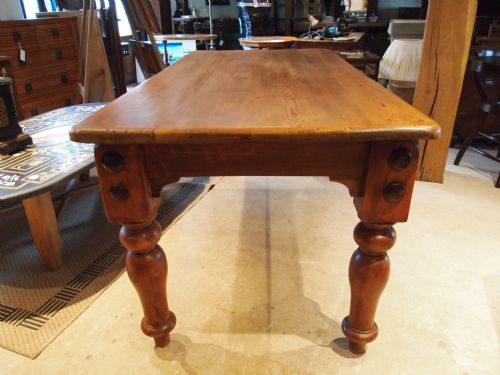 fig 2. Table Victorian Pine kitchen dining refectory table c1870
