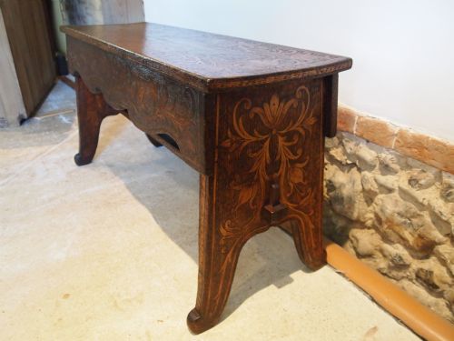 Seat Bench Settle Arts and Crafts Window Seat Walnut C1900