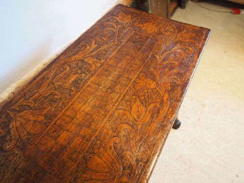 fig 1. Seat bench settle Arts and Crafts window seat Walnut c1900
