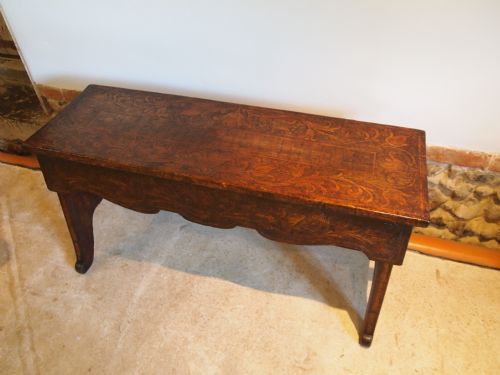 fig 3. Seat bench settle Arts and Crafts window seat Walnut c1900