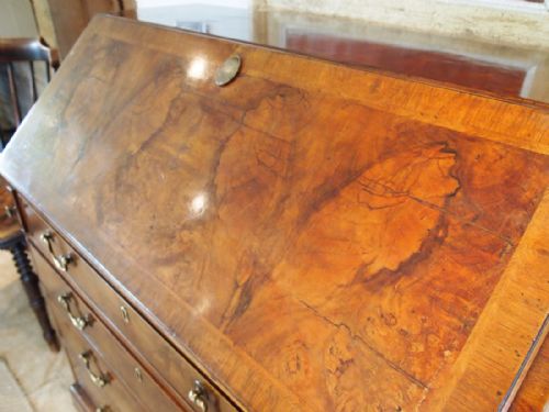 fig 1. Bureau desk figured burr Walnut George III c1770