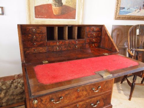 fig 2. Bureau desk figured burr Walnut George III c1770