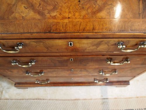 fig 3. Bureau desk figured burr Walnut George III c1770