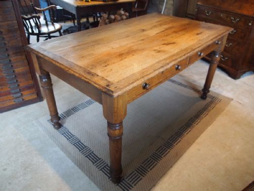 Table Edwardian Oak Kitchen Dining Table C1900