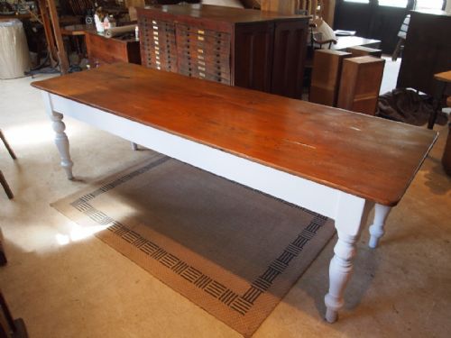 Table Victorian Pine Dining Refectory Table C1880