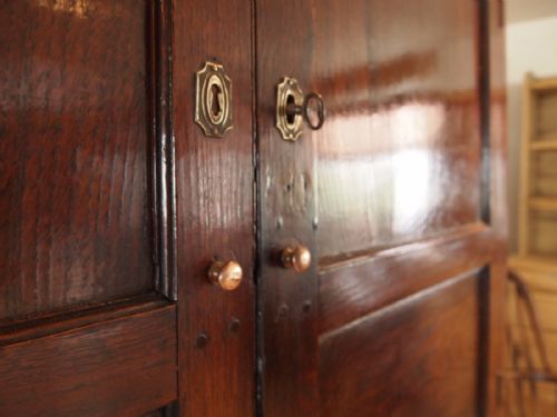 fig 2. Wardrobe clothes press pantry dresser George II Oak c1750