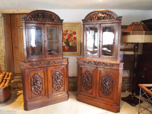 Cabinets Bookcase Display Victorian Carved Oak C1850