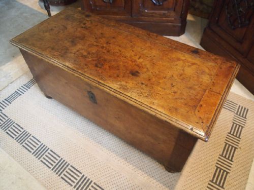 fig 1. Coffer chest coffee table blanket box French Walnut c1750