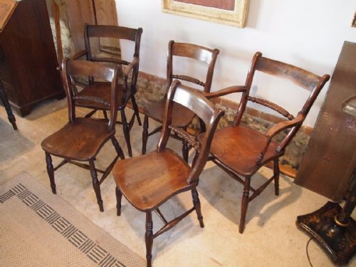 Chairs Five Victorian Kitchen Dining Rope Back Windsor Chairs C1860