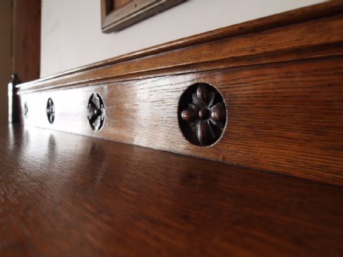 fig 1. Sideboard dresser Oak Arts and Crafts Pugin influence c1890