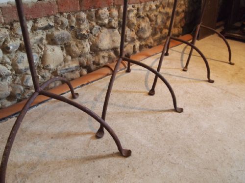 fig 1. Set of four Victorian steel lantern or hanging basket stands c1880