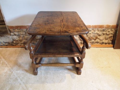 Chair Table Rare Welsh Oak 17th Century Monks Seat C1650