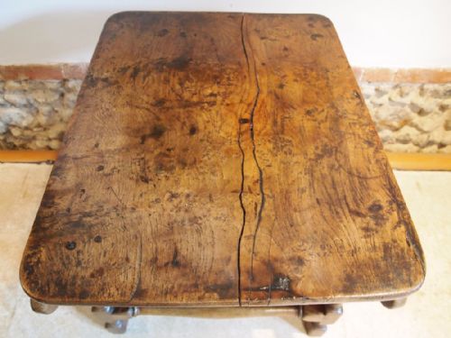 fig 1. Chair Table rare Welsh Oak 17th century monks seat c1650