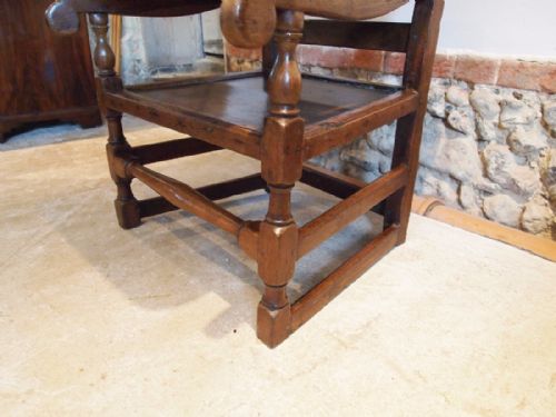 fig 2. Chair Table rare Welsh Oak 17th century monks seat c1650