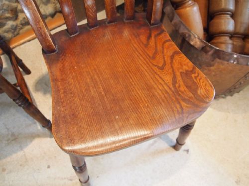 fig 2. Chairs set of four Victorian lathe back Windsor kitchen dining chairs c1880