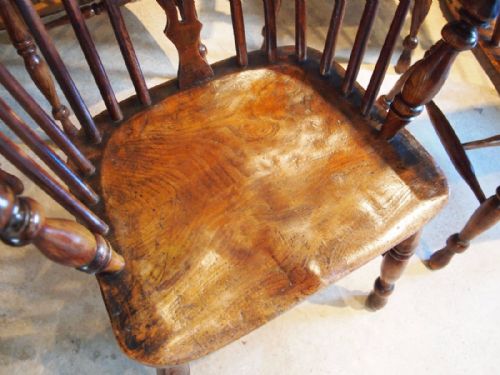 fig 2. Chairs rare set of six Victorian Windsor armchairs c1860