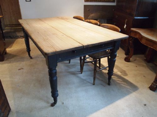 fig 3. Table original Victorian Pine scrub top table c1860