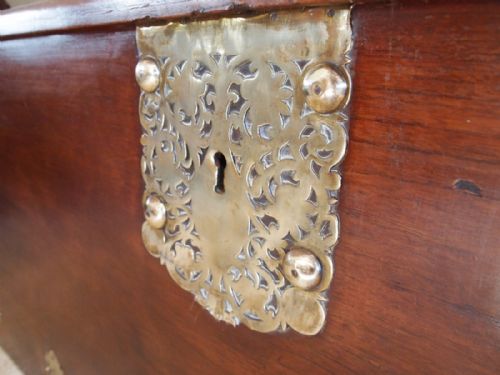 fig 1. Chest trunk coffer Dutch colonial hardwood c1790