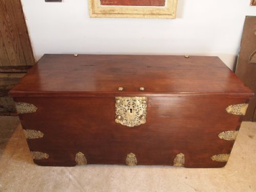 fig 2. Chest trunk coffer Dutch colonial hardwood c1790