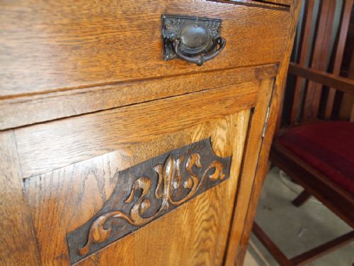fig 1. Sideboard dresser Arts and Crafts Oak c1910
