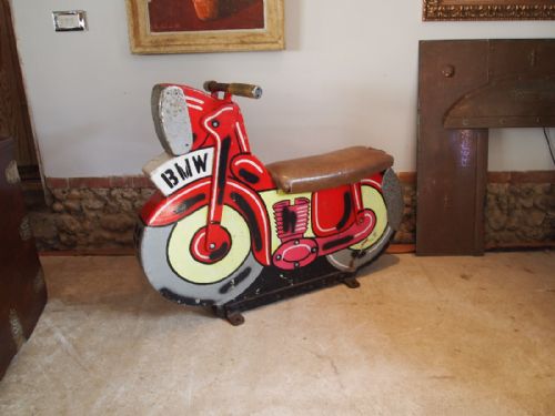 fig 1. Fairground ride motorbike wooden c1950's