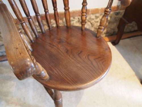 fig 1. Chair Victorian Windsor penny seat armchair solid Elm seat c1880