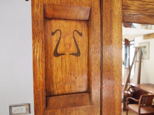 fig 1. Wardrobe Arts and Crafts Oak c1900