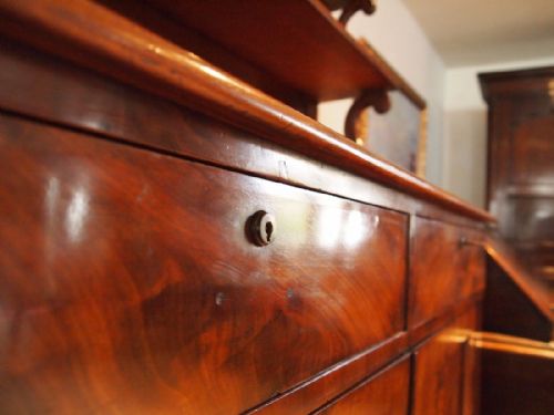 fig 1. Bookcase Chiffonier Victorian Mahogany R Crook Barnstaple c1840
