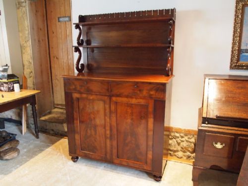 fig 2. Bookcase Chiffonier Victorian Mahogany R Crook Barnstaple c1840