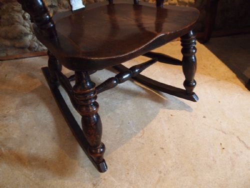 fig 1. Chair rocking chair Victorian Windsor Elm and Ash c1870