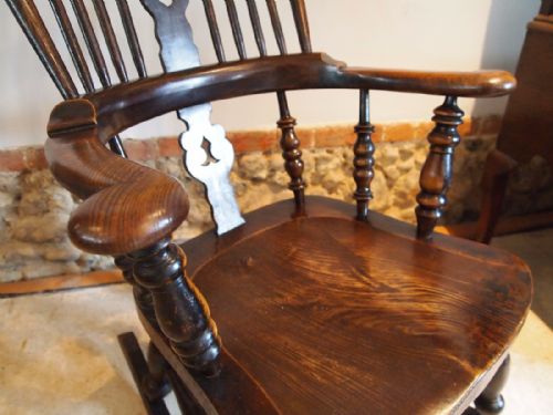 fig 2. Chair rocking chair Victorian Windsor Elm and Ash c1870