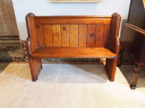 fig 1. Pew bench settle Victorian Pitch Pine c1880