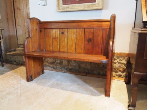 fig 2. Pew bench settle Victorian Pitch Pine c1880