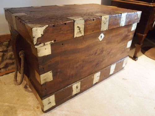 Seamans Chest Blanket Box Coffee Table Rare Camphor C1810