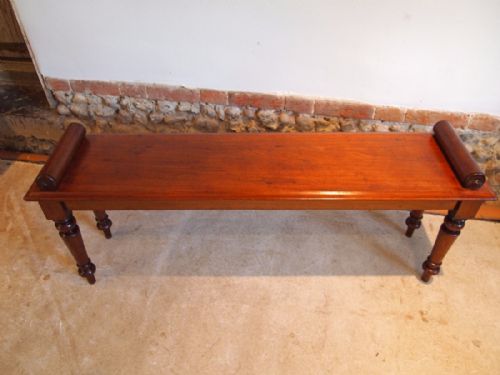 Settle Bench Victorian Mahogany Window Seat C1860