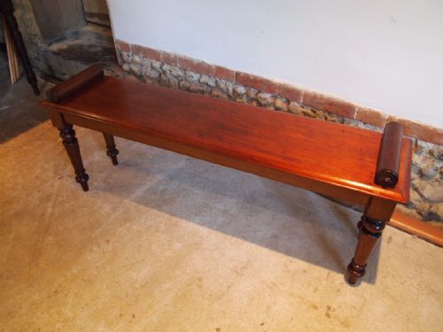 fig 2. Settle bench Victorian Mahogany window seat c1860