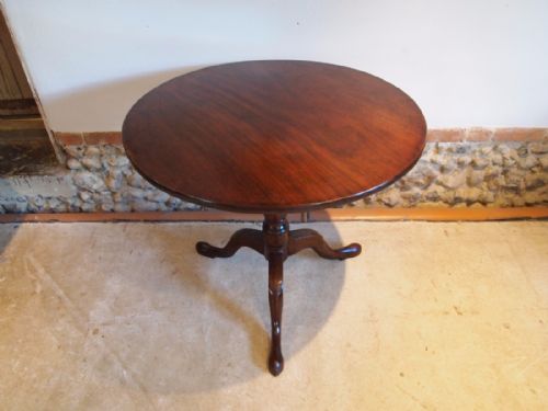 Table Exceptional George III Mahogany Tilt Top Wine Table C1770