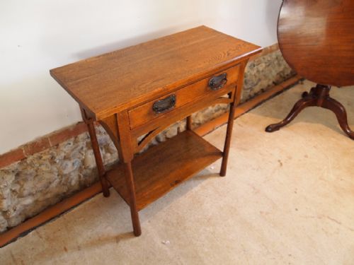 Table Rare Arts and Crafts Oak Hall Console Table C1900