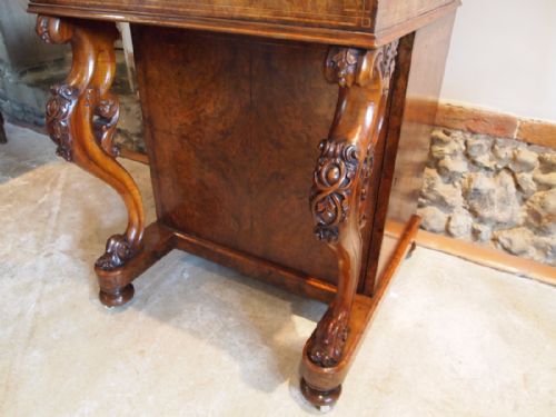 fig 2. Desk davenport fine Victorian burr Walnut c1860