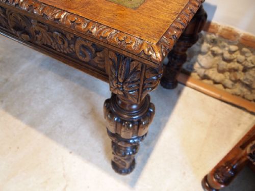 fig 2. Desk Victorian carved Oak Edwards and Roberts c1880