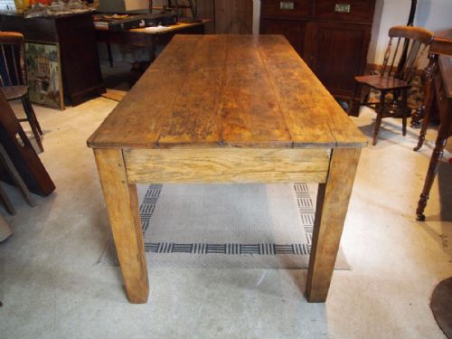 fig 1. Table Victorian Oak farmhouse refectory dining table c1890