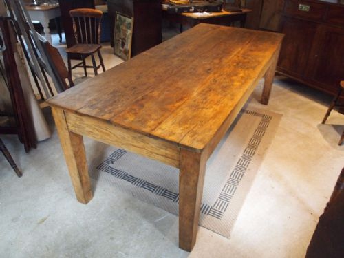 fig 2. Table Victorian Oak farmhouse refectory dining table c1890