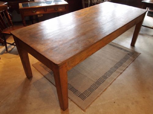 fig 3. Table Victorian Oak farmhouse refectory dining table c1890