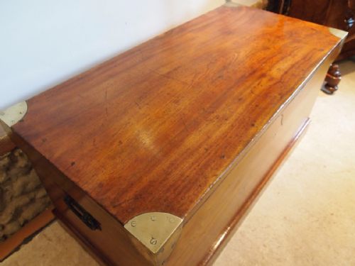 fig 1. Chest Victorian coffer blanket box coffee table Camphor military c1870