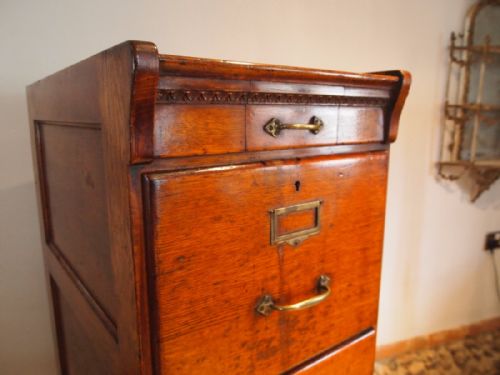 fig 3. Chest of drawers filing cabinet Edwardian Oak c1900