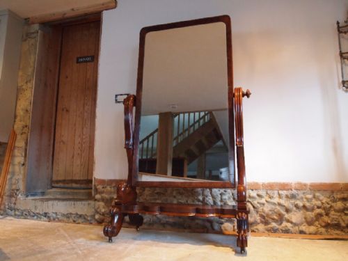 fig 3. Mirror Cheval stunning William IV Mahogany c1835