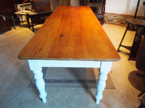 Table Victorian Pine Farmhouse Refectory Dining Table Seats 8-10 C1870